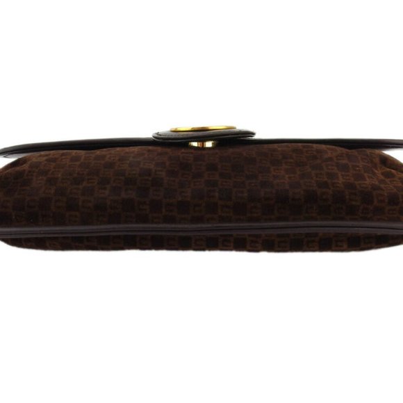 Authentic GUCCI clutch bag G mark pattern suede ~ leather Auth used - Picture 5 of 9